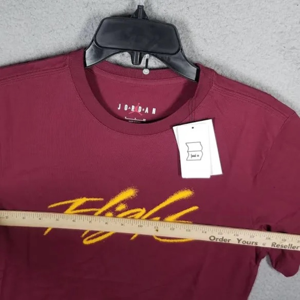 Jordan Essential Men’s T-Shirt Cherrywood Red/Taxi Size 2XL - Picture 5 of 8